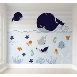 Papel de parede fundo do mar infantil para quarto de bebê VR47 - 1