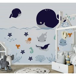 Papel de parede fundo do mar infantil para quarto de bebê VR47 - 3