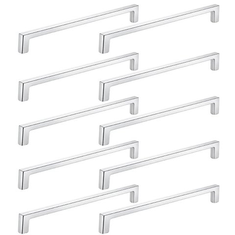 Kit 10 Puxadores Alça Linea Zamac Cromado para Móveis Bigfer Gaveta Porta Balcão Armário