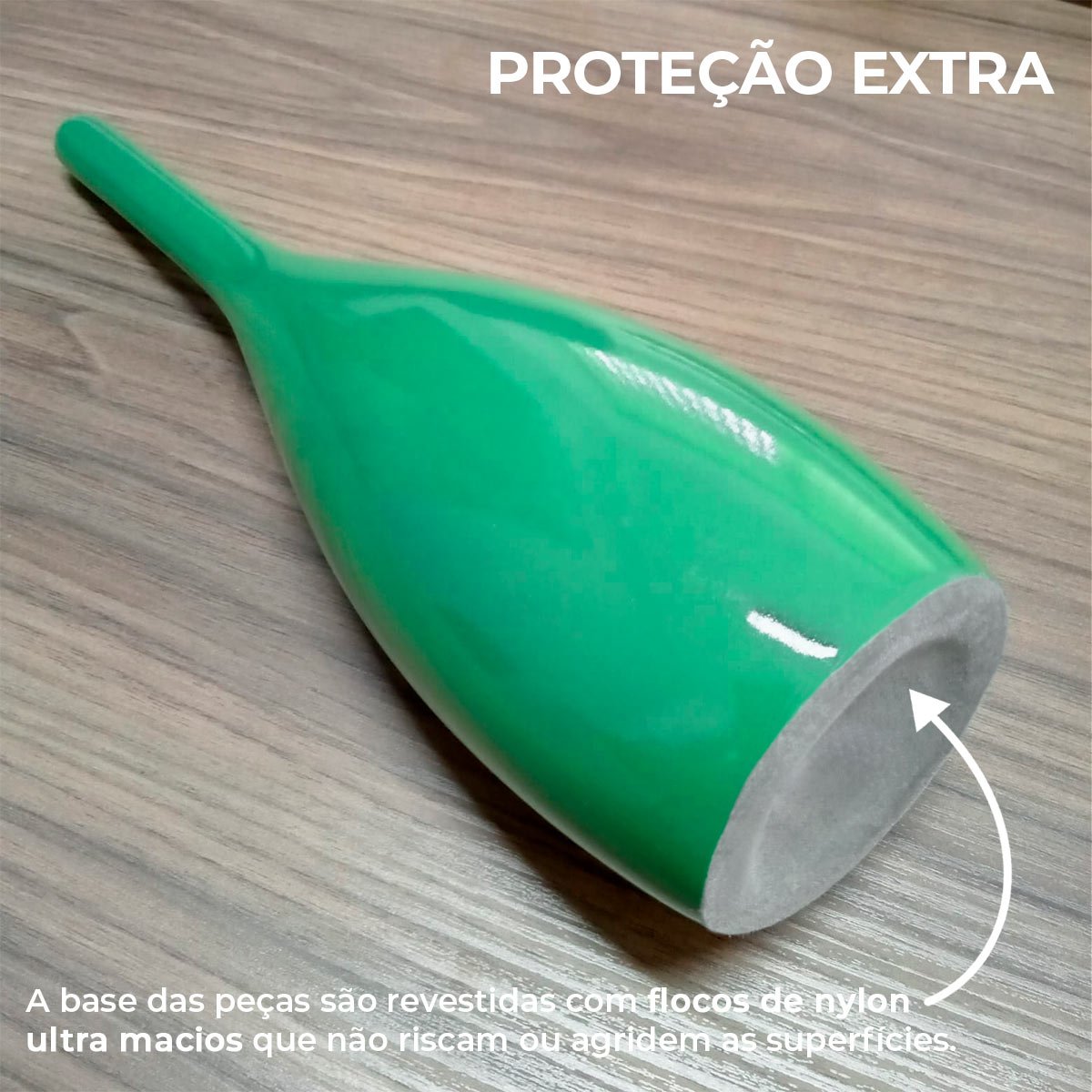 Abajur De Cerâmica Verde Bola Com Cúpula De Tecido - 4