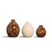 Trio Vaso Oasis Decoração Em Cerâmica Marrom E Bege Petra - 1
