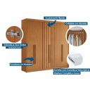 Ver imagem 3 de Guarda Roupa Casal 6 Portas (2 Ripadas) e 6 Gavetas Portugal Cacau - Conquista