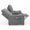 Ver mais imagens de Poltrona do Papai Reclinável Sala de Cinema Palace 2 Lugares Manual Baú Usb Linho Cinza G23 Encantum