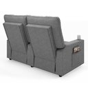 Ver imagem 7 de Poltrona do Papai Reclinável Sala de Cinema Palace 2 Lugares Manual Baú Usb Linho Cinza G23 Encantum
