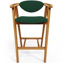 Ver imagem 3 de Kit 02 Banquetas Alta Cozinha Bancada Bar Sala de Jantar Fixa Cecília L02 Suede Verde Musgo