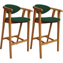 Ver imagem 1 de Kit 02 Banquetas Alta Cozinha Bancada Bar Sala de Jantar Fixa Cecília L02 Suede Verde Musgo