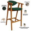 Ver imagem 7 de Kit 02 Banquetas Alta Cozinha Bancada Bar Sala de Jantar Fixa Cecília L02 Suede Verde Musgo