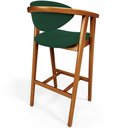 Ver imagem 4 de Kit 02 Banquetas Alta Cozinha Bancada Bar Sala de Jantar Fixa Cecília L02 Suede Verde Musgo
