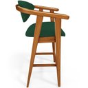 Ver imagem 2 de Kit 02 Banquetas Alta Cozinha Bancada Bar Sala de Jantar Fixa Cecília L02 Suede Verde Musgo