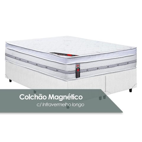 Cama Box King: Colchão Molas Castor Pocket Magnético Gold Star + Base CRC Courano White(193x203)