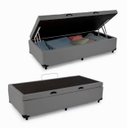 Ver imagem 1 de Cama Báu Box Base Solteiro Courino Cinza