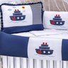 Kit Berço Azul Marinho Navio 10 Peças Bordado - 1