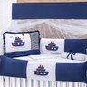 Kit Berço Azul Marinho Navio 10 Peças Bordado - 2