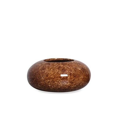 Vaso De Mesa Redondo Marrom Cachepot G De Cerâmica Petra