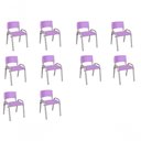 Ver imagem 1 de Kit 10 Cadeira Iso Infantil Creche, Base Cinza Lilas