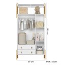 Ver imagem 2 de Guarda Roupa Roupeiro Infantil Fantasia 4375 Qmovi Branco Acetinado