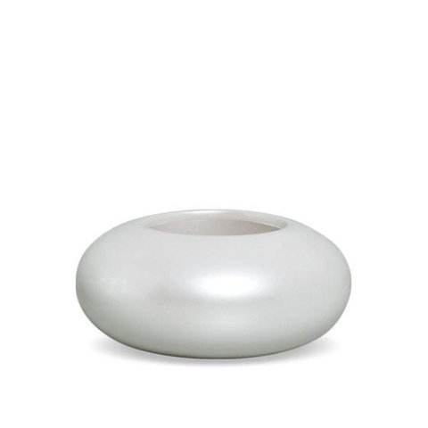 Vaso Decorativo De Mesa Cachepot Redondo G De Cerâmica Pérola
