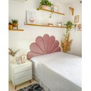 Ver imagem 1 de Cabeceira Queen Petalas Luxo Estofada - Veludo Rose - 160x60cm