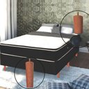 Ver imagem 4 de Conjunto 8 Pés de Cama Box Casal com 5 Pés Palitos Fixos e 3 Rodízios Madeira e Polipropileno Mel