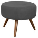Ver imagem 5 de Kit Namoradeira + 1 Poltrona Decorativa Aurora + Puff Redondo Suede Cinza Pés Madeira Mz Decor
