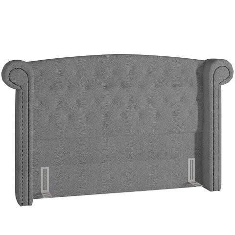 Cabeceira Cama Box Casal 160cm Sofia Bouclê Cinza