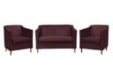 Ver imagem 1 de Kit Namoradeira e 2 Poltronas Titânio Suede Bordô Escuro