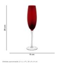 Ver mais imagens de Jogo 2 Peças Taça de Vidro 230ml Vermelho 26x6x6cm Vinho Água Espumante Bar