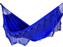 Ver imagem 1 de Rede de Dormir Descanso Casal Azul Royal Gigante Suporta 300kg Algodão