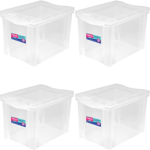 Kit 4 Caixas Organizadoras Plásticas 30l com Trava Ordene In
