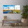 Quadro Decorativo Paisagem Natureza Sala Em Tecido 3 Peças - 1