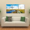 Quadro Decorativo Paisagem Natureza Sala Em Tecido 3 Peças - 5