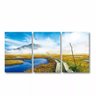 Quadro Decorativo Paisagem Natureza Sala Em Tecido 3 Peças - 2
