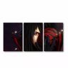 Quadro Decorativo Uchiha Madara Naruto Em Tecido 3 Peças - 5