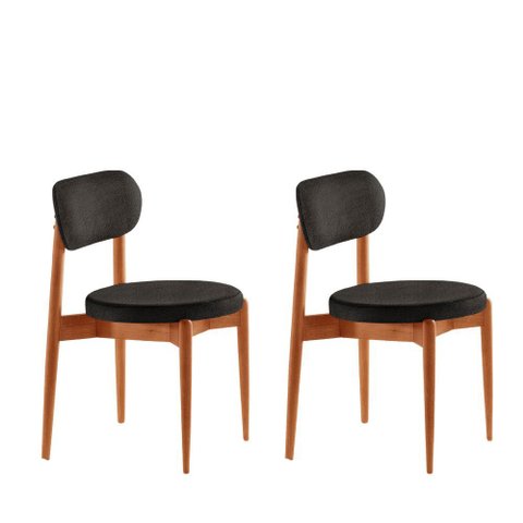 Conjunto com 2 Cadeiras de Jantar Ballare Soft Moderna Mobília