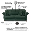 Ver imagem 3 de Sofá 2 Lugares Pé de Madeira Julieta 160 Cm Veludo Verde S04 - D'Rossi