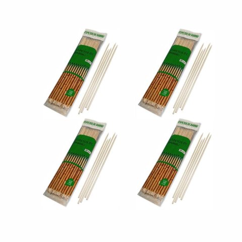 Espetinhos de Bambu para Churrasquinho 30cm 200 Unidades - Talge