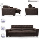 Ver imagem 2 de Sofá Retrátil e Reclinável 2,35m Molas Ensacadas Cama inBox Style Thermo Gel Linho Marrom
