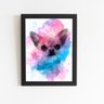 Quadro Cão Cachorro Chihuahua Aquarela Moldura 20x30cm - 1