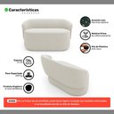 Ver imagem 3 de Namoradeira Decorativa Orgânica Mavi 02 Lugares Bouclê Creme - Desk Design