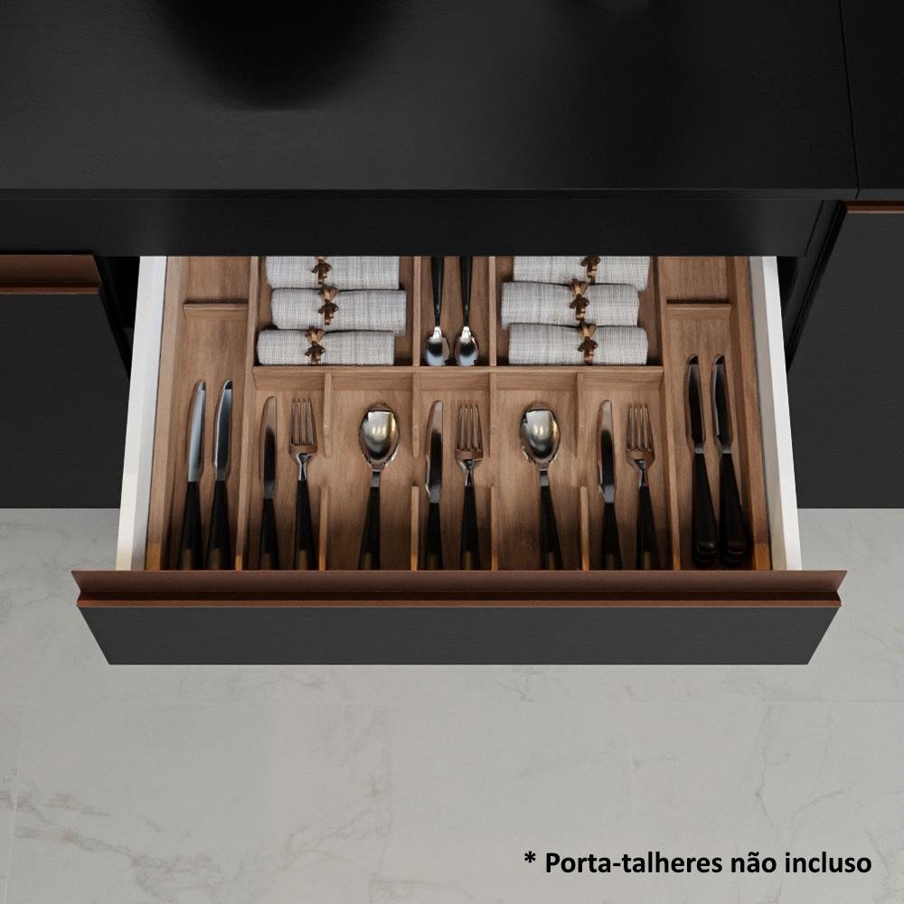 Armário de Cozinha Completa de Canto 332cm Preto Reims Madesa 03 - 8