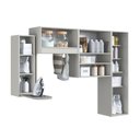 Ver imagem 3 de Conjunto Lavanderia Suspenso com Armários Varal Tábua de Passar Crart-CON023 5 Portas MDP 208,2cm