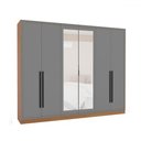 Ver imagem 2 de Guarda-roupa Valência 6 Portas 4 Gavetas com Espelho Freijó/cinza - Politorno