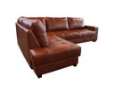 Ver imagem 4 de Sofá de Couro Canto Marrocos 3 Lugares com Chaise Esquerda Conhaque com Brilho - Mempra Design