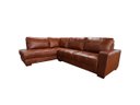 Ver imagem 1 de Sofá de Couro Canto Marrocos 3 Lugares com Chaise Esquerda Conhaque com Brilho - Mempra Design