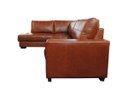 Ver imagem 3 de Sofá de Couro Canto Marrocos 3 Lugares com Chaise Esquerda Conhaque com Brilho - Mempra Design