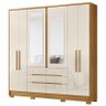 Guarda Roupa Casal Ambiente San Francisco 6 Portas Freijó Off White com Espelho - Moval - 5