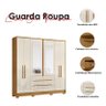Guarda Roupa Casal Ambiente San Francisco 6 Portas Freijó Off White com Espelho - Moval - 4