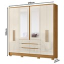 Ver imagem 2 de Guarda Roupa Casal Ambiente San Francisco 6 Portas Freijó Off White com Espelho - Moval