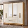 Guarda Roupa Casal Ambiente San Francisco 6 Portas Freijó Off White com Espelho - Moval - 1