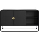 Ver imagem 7 de Aparador Buffet para Sala de Jantar 2 Portas Industrial 135cm Alek A03 Nero Preto - Lyam Decor